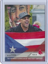 Alex Cora Topps Now 2018 Card #OS2 World Series Champs Parade & Puerto Rico Flag