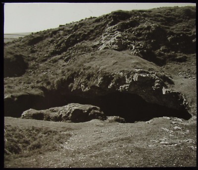 VINTAGE magische Laternenfolie WINDY KNOLL HÖHLE UM 1930 FOTO DREISSIGER DERBYSHIRE 