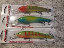 3 Bandit Lures  Walleye Shallow Diver - 5/8 oz 4 3/4- VICE & FRUIT SALAD PEACOCK