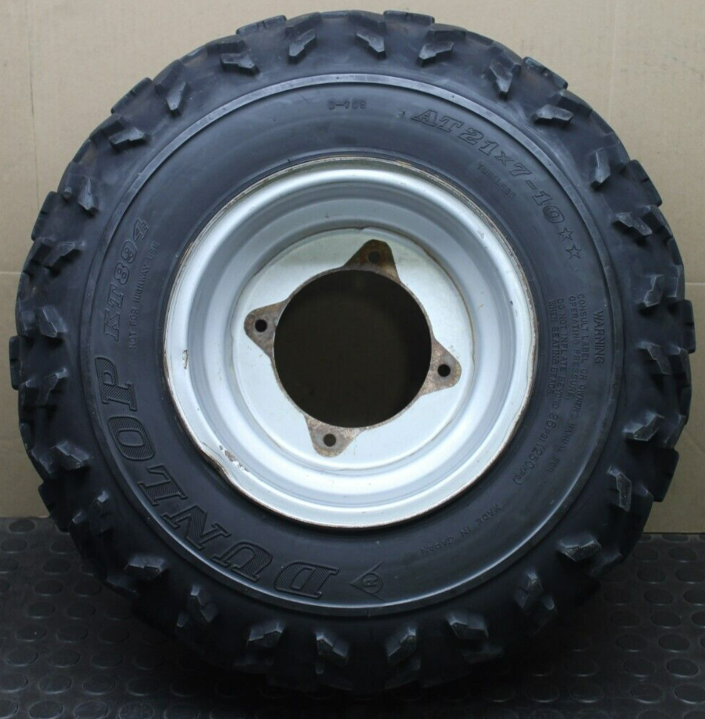 Genuine Yamaha 4/156 Single Front Steel Rim With Dunlop KT894 Tire