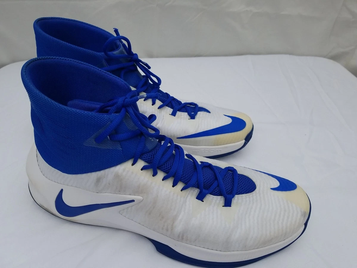 blue and white nike basketball shoes