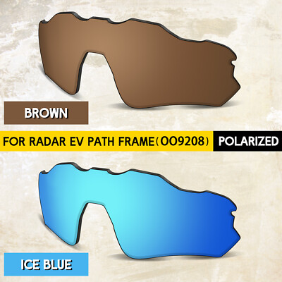 Brown & Ice Blue POLARIZED Lenses for Oakley Radar EV Path OO9208 Frame, 1.5MM