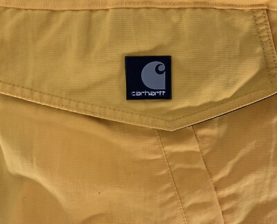 Vintage 90s Carhartt Men's C48 YLW Yellow & Black Hooded Jacket