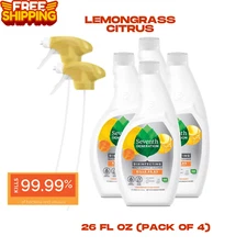 Seventh Generation Lemongrass Citrus Disinfecting Multi-Surface Cleaner 26 Oz X4
