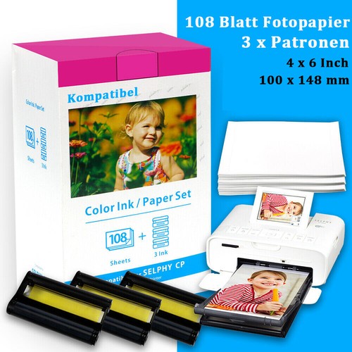 Canon Selphy Cp1300 Patrone & Fotopapier Canon KP-108IN Für Selphy CP1300 CP1200 CP1000 CP910 CP820 Sofortbildkamera Erwachsene