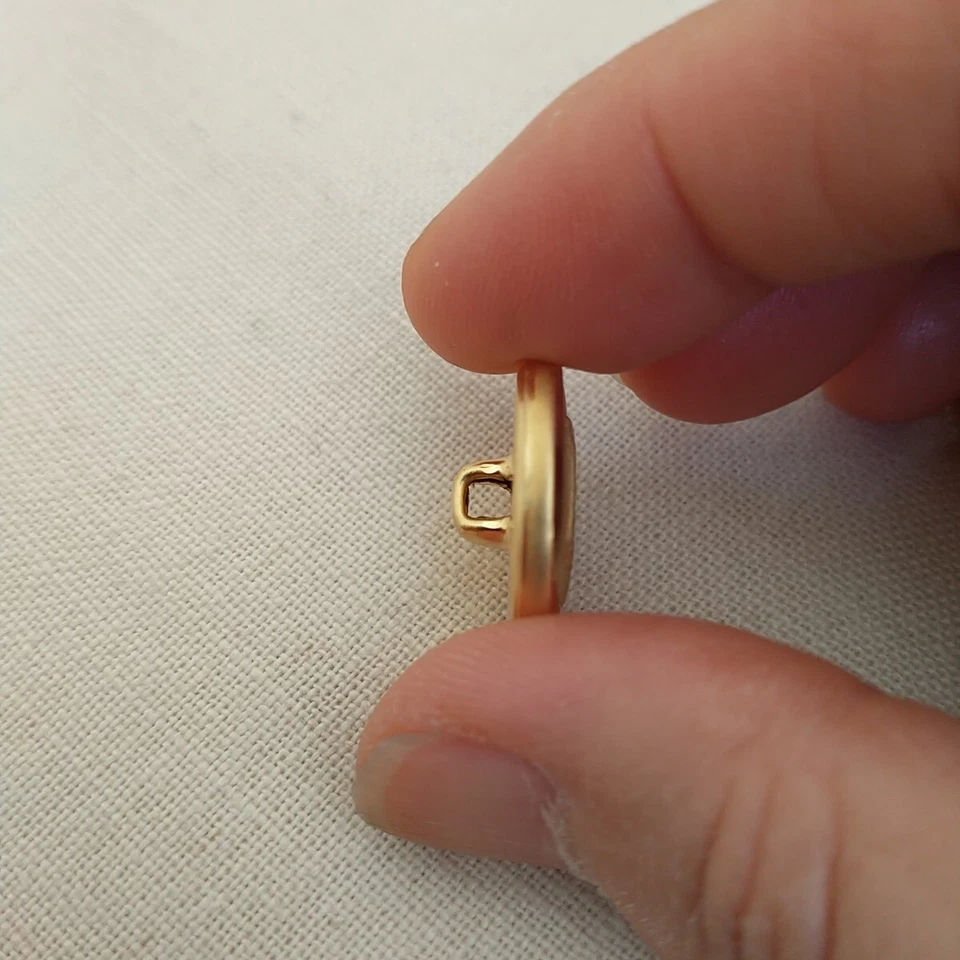 Brooks Brothers 346 Replacement Front Button Gold Tone Castle Blazer Craft - Image 4 of 4