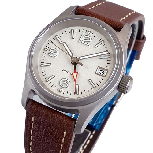 36mm Pilot Titanium 200M Dive NH34 GMT Men Automatic Watch White Dial ...