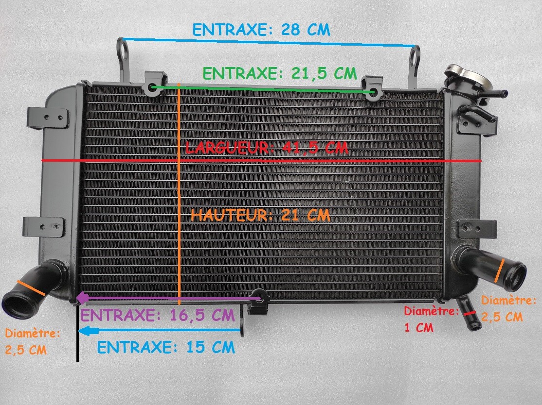 Radiateur moto GSR 750 haute capacité de refroidissement pour modèles 2011-2017
