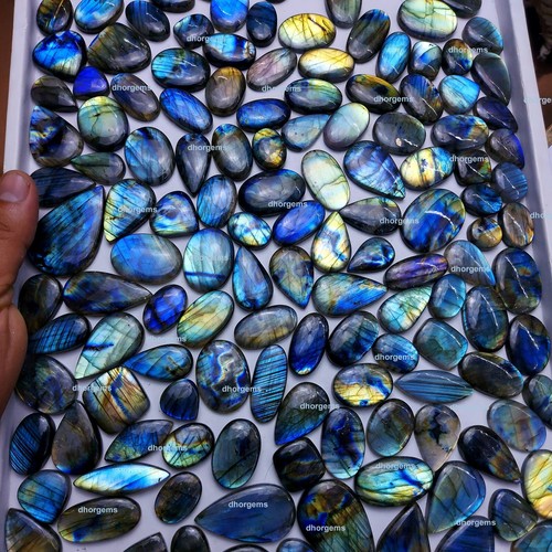 1 Kg Handmade Labradorite cabochon lot natural loose gemstones crystals 200+ pcs - Picture 6 of 9