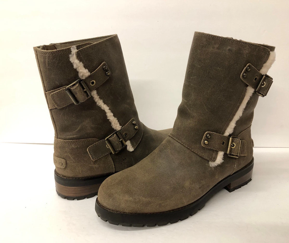 UGG NIELS II WATER RESISTAN WOMEN BOOTS LEATHER DOVE US 11 UK 9.5