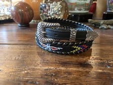 LG. Mexican Sterling Silver Belt Buckle Set 34-35-1.25/.75     