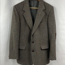 Vintage May D F Academia Gray Wool Sport Coat Professor Elbow Patches Size M