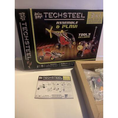 Anker Play TechSteel 3in1 Building Kit, 193 pcs - Bike Kart Helicopter (100013)
