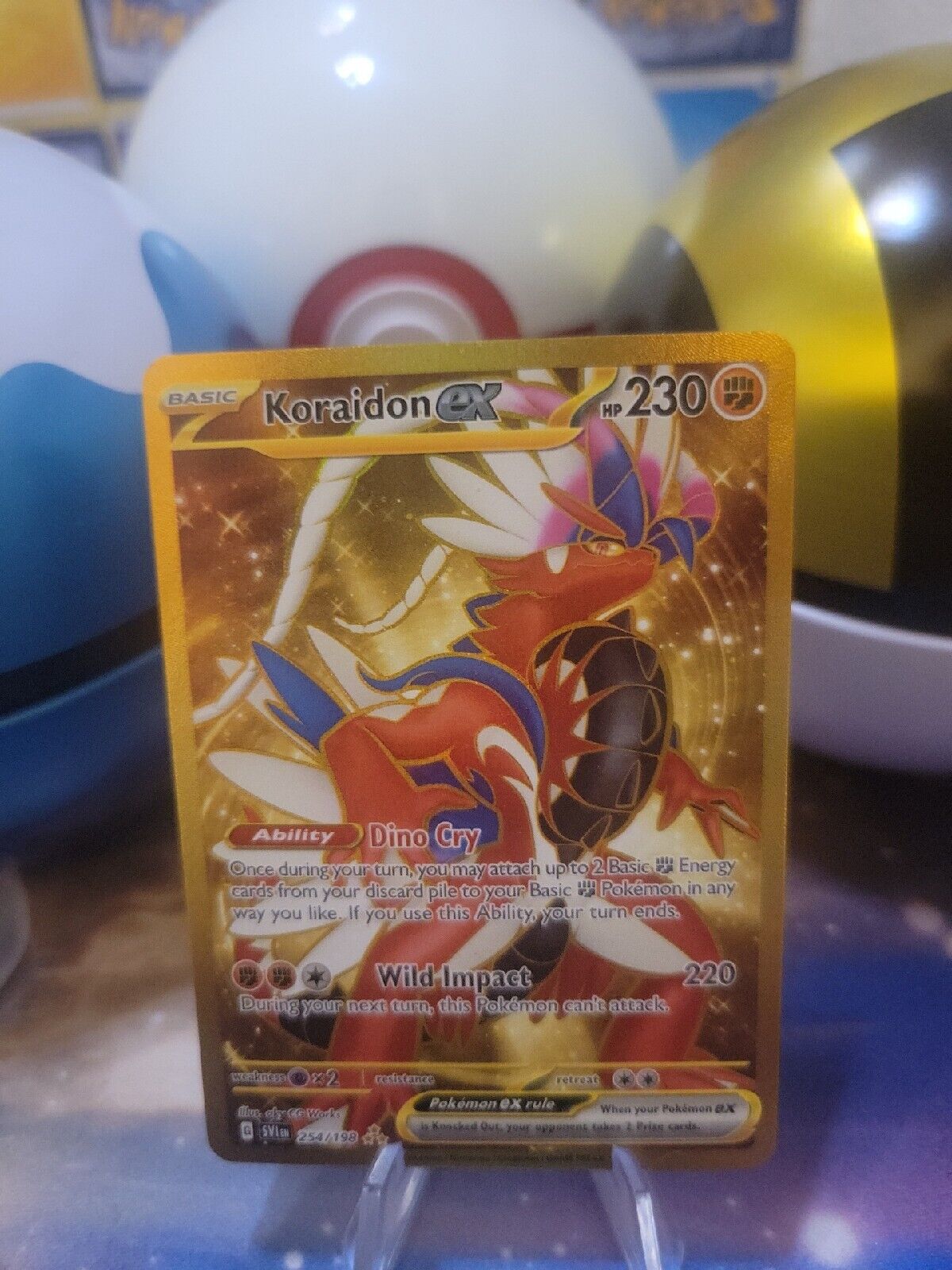 Koraidon EX GOLD 254/198 Scarlet & Violet Pokemon Card MINT