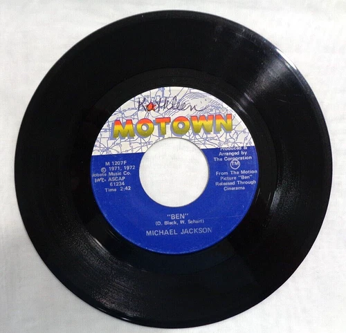 Michael Jackson: Ben/You Can Cry On My Shoulder 1972 M-1207F Tracy-Val Press VG+