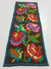 Vintage Traditional Handcrafted Romanian Kilim Rug for Home Décor 245x97 cm