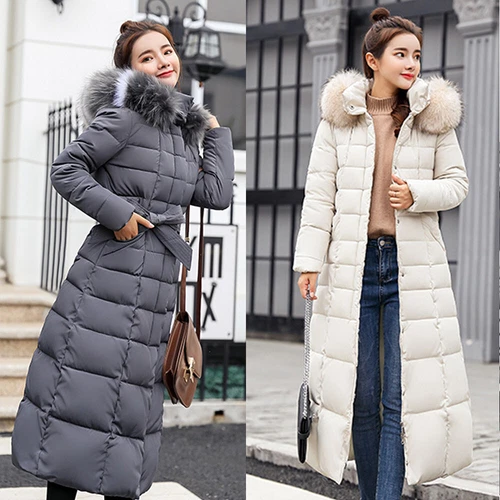 OFF WHITE Giacca con cappuccio donna pelliccia invernale lunga trapuntata parka tampone caldo donna imbottita cappotto