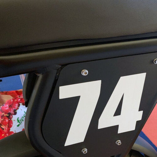 Racing Numbers Vinyl Decal Sticker | Dirt Bike Plate Number BMX Competition 498 - Picture 4 of 5