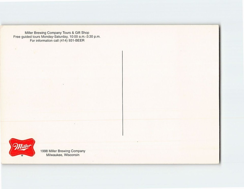 Postcard Miller Brewing Company Tours & Gift Shop Milwaukee Wisconsin