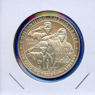 2010 P Boy Scouts of America $1 US Mint Silver Brilliant Uncirculated Coin
