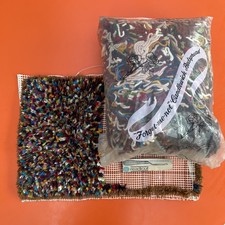 Vintage Retro 1940-50s Readicut Latch Hook Rug Kit Colourful Bag Wool Door Mat