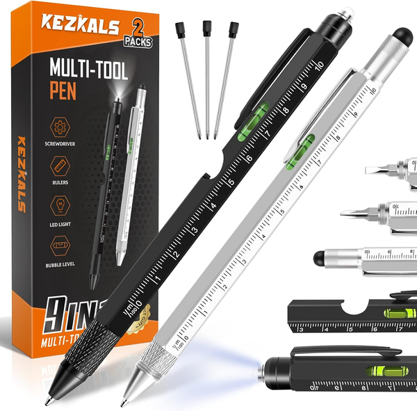 Kezkals Geschenke FüR MäNner, 2Pack-9 IN 1 Kugelschreiber, MäNnergeschenke | Geb-image