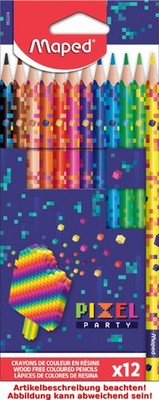 12 Maped Dreikant-Buntstifte PIXEL PARTY, 12er Kartonetui