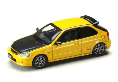 Honda Civic Type R EK9  Yellow/Black JDM  RHD **** Hobby Japan Pappbox 1:64