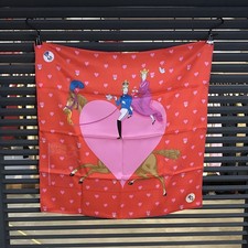 New Hermes 2021AW Carr 70 Tea Time Medaillon Limited Rouge Rose Blanc Silk Lad