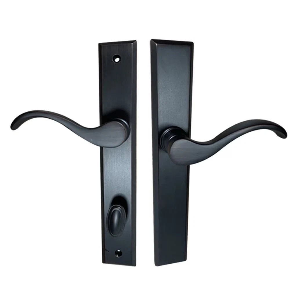 Juego De Manijas Y Cerradura Para Puerta Corrediza Pella (blanco Exterior + Negro Interior) Con Llave