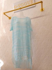 Firtst Avenue Ladies CoverUp Silk dress 10- 12 Blue Lightweight Hi Low Hem Sheer