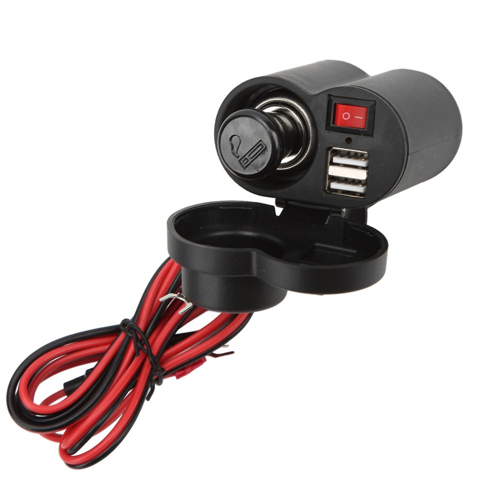 Premium Motorcycle Dual USB For Mobile Devices On Handlebar | eBay UK