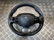 14-19 PEUGEOT 308 MK2 MULTIFUNCTION FLAT BOTTOM LEATHER STEERING WHEEL/AIRBAG
