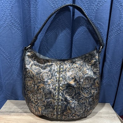 NWOT Patricia Nash Bello Tri-Metallic Leather Hobo Shoulder Bag Purse WovenStrap