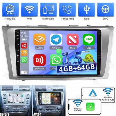 9'' Android 15 Car Stereo Radio GPS Navigation For Toyota Camry 2007-11+Cam 64GB