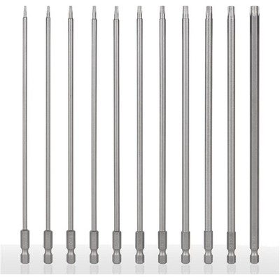 Torx Bits, 11 Stück, 200mm, S2 Stahl, Magnet, für Elektronik, Mechanik