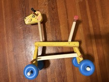 Vtg  1960s Playskool Ride on Wooden Giraffe Toy mcm collectible toys