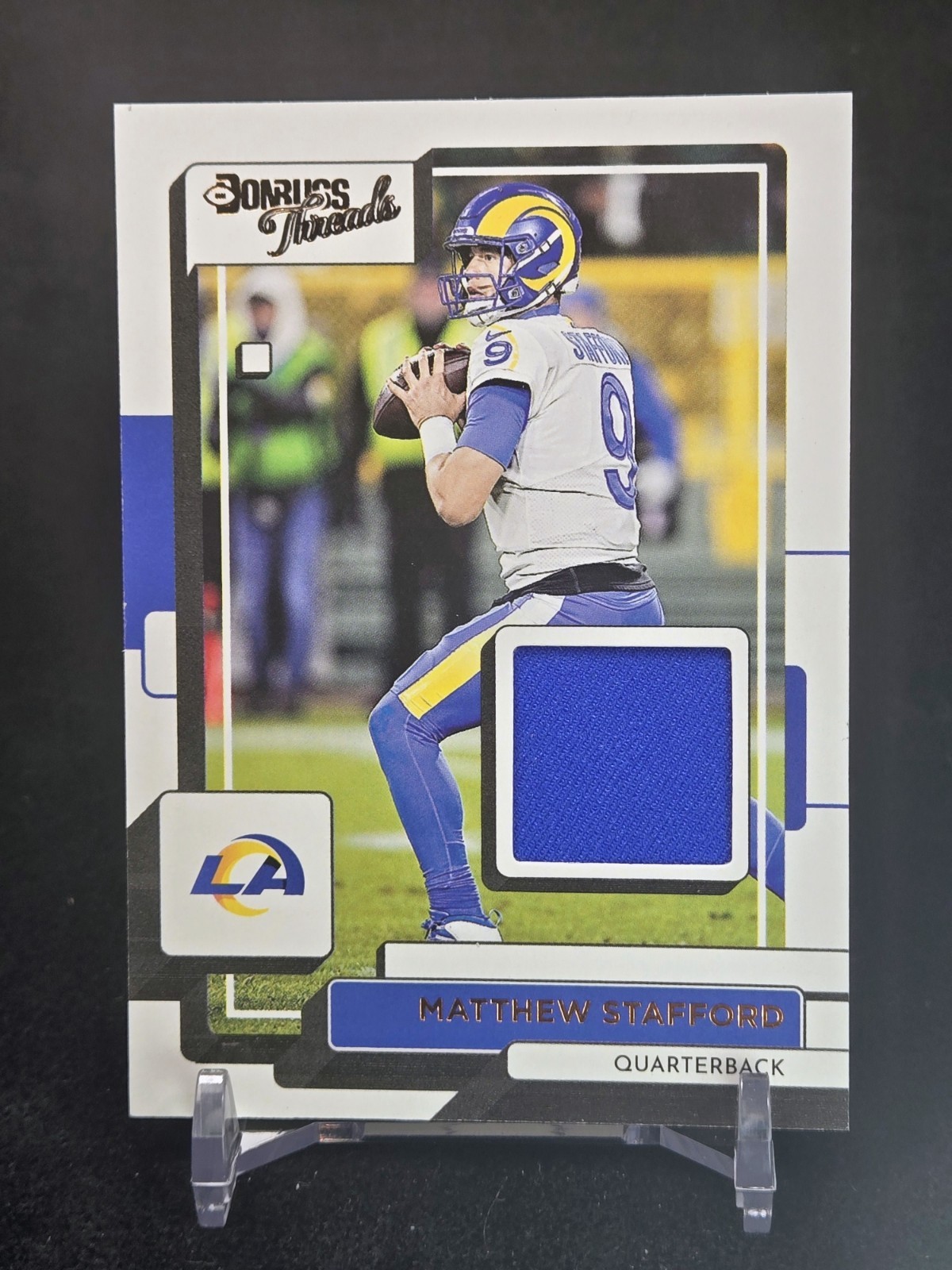 2022 Donruss Threads Rare Gold Press Proof Matthew Stafford Relic Chase #TH-6