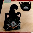 Hobby Kraft Halloween Black Cat Coasters Set Plastic Canvas Kit — photo 2