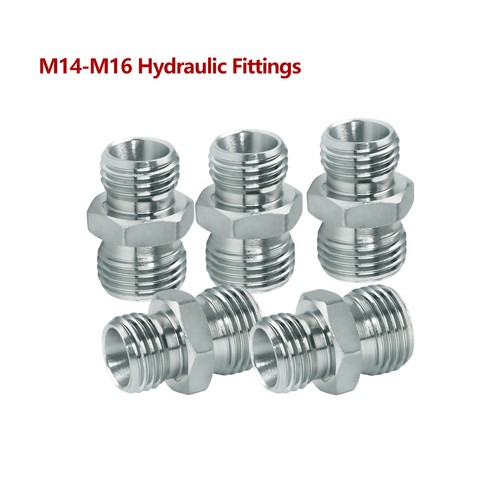 5pc Mini Excavator Hydraulic Attachment M14 - M16 Fittings for Micro .8-2Ton - Afbeelding 1 van 9