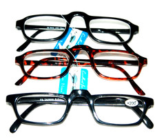 3 Mens Reading Glasses Power 2.0 Retro fashion traditional compact frames
