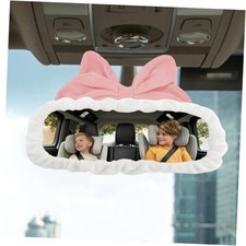 Car Rearview Mirror Cover, Car Rearview Mirror Protector, Elastic Pink/White