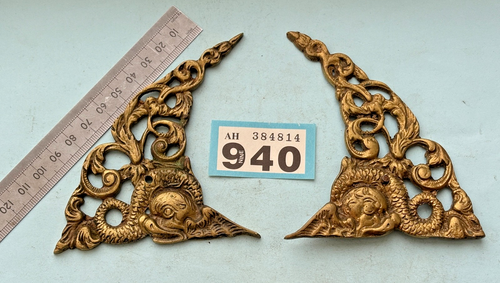 Longcase Clock grandfather clock Spandrels 2 dolphin arch spandrels lots picture - Foto 1 di 8