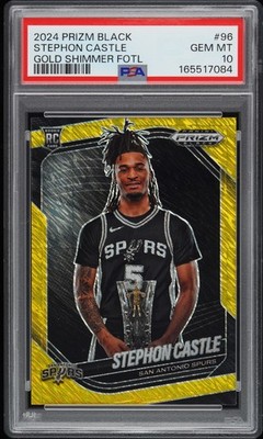 2024 PANINI PRIZM BLACK GOLD SHIMMER FOTL #96 STEPHON CASTLE 5/10 PSA 10