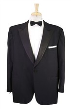 Brooks Brothers Vintage Black 1-Btn Peak Lapel Tuxedo Formal Wedding Blazer 48R