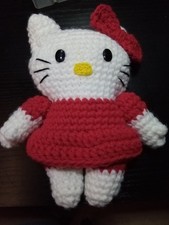 Crochet Hello Kitty Plushie: Handmade Plush Toy Birthday Gift