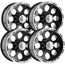 Set Of 4 Ion 174 16x8 8x6.5 -5mm Gloss Black Wheels Rims 16 Inch