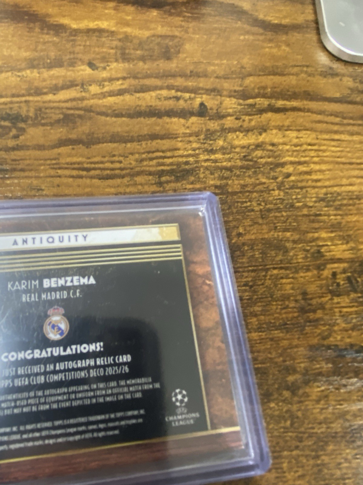 Karim Benzema 2025-26 Topps Deco Match Worn Patch Auto #’ed 24/25 Real Madrid view 10