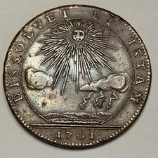 1701 Burgundy Jeton Louis XIV Peace Threatened States of Burgundy 1700s Coin