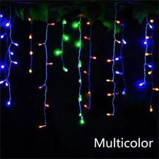 16.4Ft Curtain Icicle Lights MultiColor Party LED Fairy Christmas Indoor Outdoor